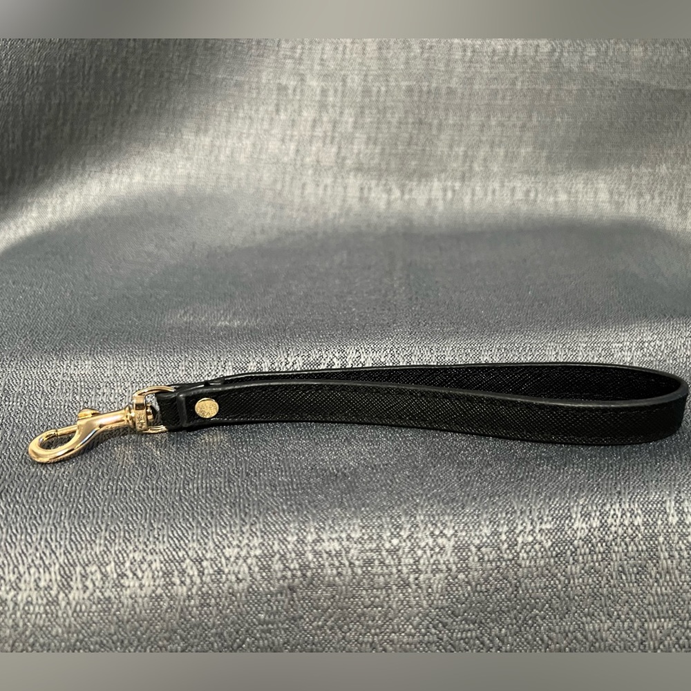 Black Saffiano Leather Wrist Strap